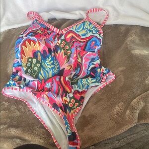 SHEIN Women Multicolor Floral One-Piece Swimsuit - Pink/Blue